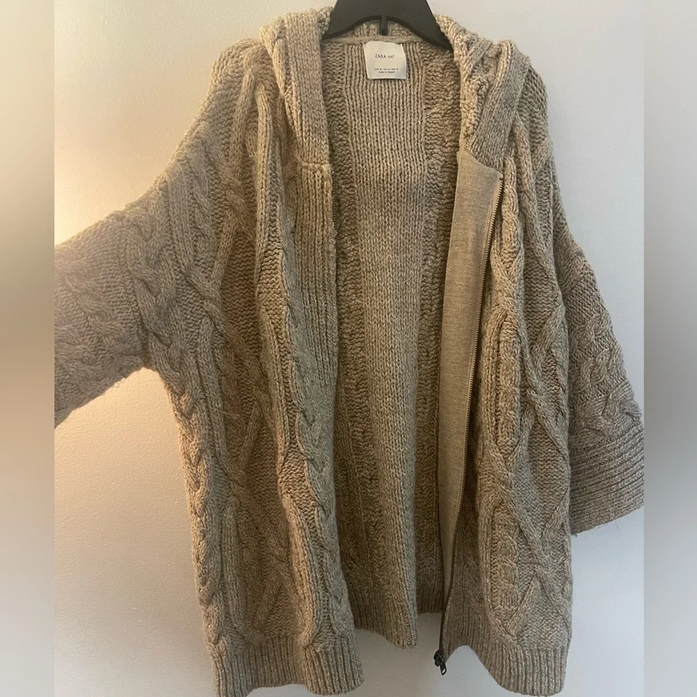Zara oversized thick knit zippered jacket (new) - Picture 2 of 7